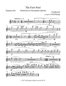 Variations: For saxophone quintet – soprano sax part by folklore