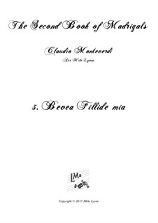 Book 2 (a cinque voci), SV 40–59: No.3 Bevea Fillidae Mia. Arrangement for quintet instruments by Claudio Monteverdi