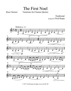 Variations: For clarinet quintet – bass clarinet part by folklore