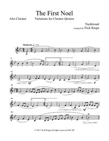 Variations: For clarinet quintet – alto clarinet part by folklore