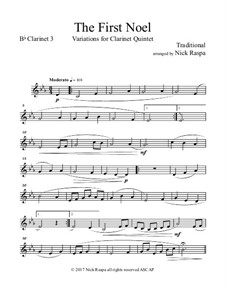 Variations: For clarinet quintet – Bb clarinet 3 part by folklore