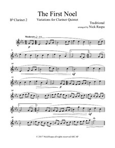 Variations: For clarinet quintet – Bb clarinet 2 part by folklore