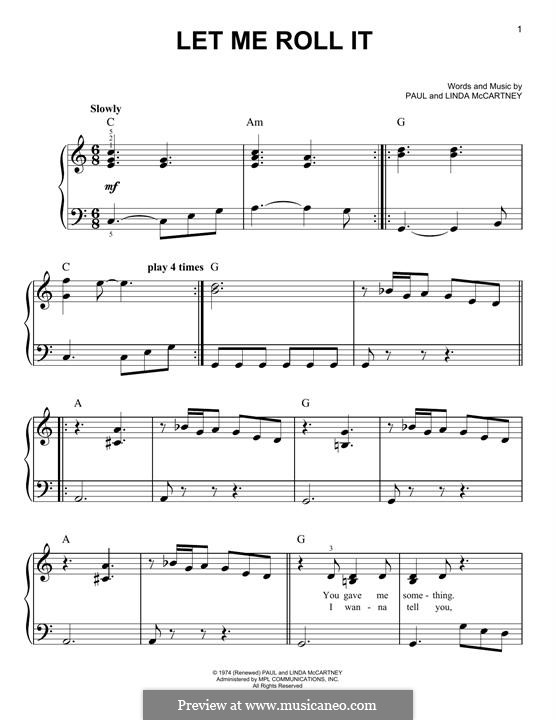 Let Me Roll It by L. McCartney, P. McCartney - sheet music on