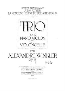 Piano Trio in F Sharp Minor, Op.17: Full score by Alexander Winkler
