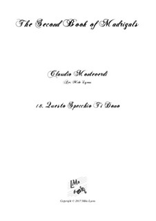 Book 2 (a cinque voci), SV 40–59: No.18 Questo specchio ti dono. Arrangement for quintet instruments by Claudio Monteverdi