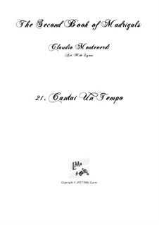 Book 2 (a cinque voci), SV 40–59: No.21 Cantai un tempo. Arrangement for quintet instruments by Claudio Monteverdi