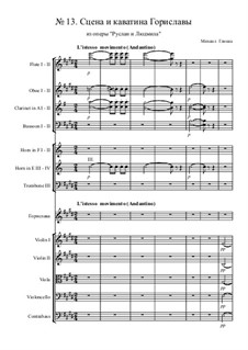 Gorislava's Cavatina: Full score, parts by Mikhail Glinka