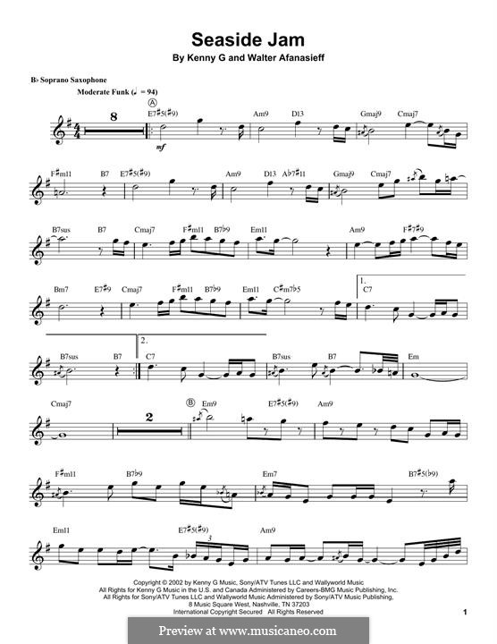 Seaside Jam: For soprano saxophone by Kenny G., Walter Afanasieff