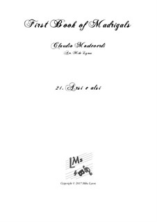 Book 1 (a cinque voci), SV 23–39: No.21 Arsi e Alsi. Arrangement for quintet instruments by Claudio Monteverdi