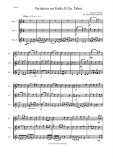 Strike it up Tabor: Variations, for 3 flutes by Thomas Weelkes