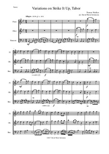 Strike it up Tabor: Variations, for wind trio by Thomas Weelkes