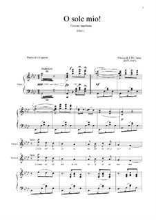 O Sole Mio: For two voices and piano by Eduardo di Capua