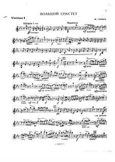Grand Sextet in E Flat Major: Violin I part by Mikhail Glinka