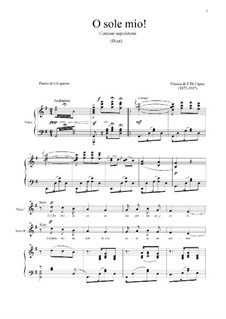 O Sole Mio: For two voices and piano by Eduardo di Capua