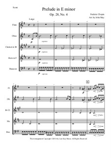 No.4 in E Minor: For woodwind quintet by Frédéric Chopin