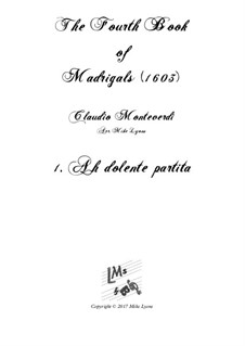 Book 4 (a cinque voci), SV 75–93: No.01 Ah! Dolente partita. Arrangement for quintet instruments by Claudio Monteverdi