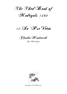 Book 3 (a cinque voci), SV 60–74: No.17 Io pur verrò. Arrangement for quintet instruments by Claudio Monteverdi