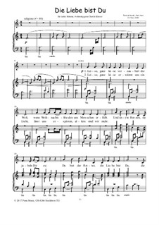 Die Liebe bist Du, Op.5: Für gemischter Chor, Stimme und Klavier (C-Dur) by Paul Nutt