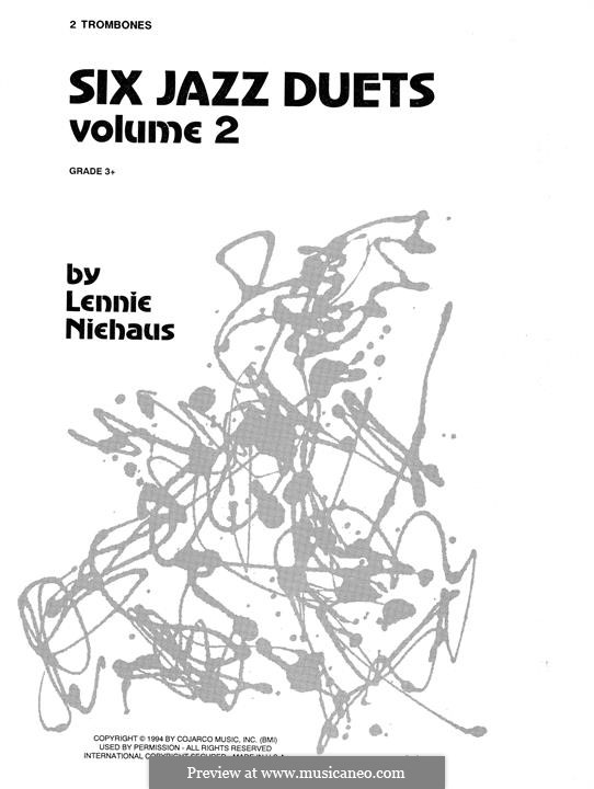 Six Jazz Duets: Volume 2, for trombones by Lennie Niehaus