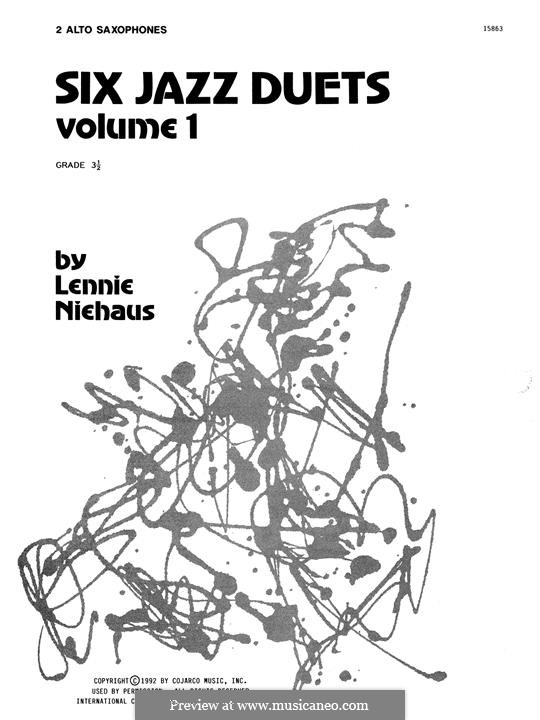 Six Jazz Duets: Volume 1, for alto saxophones by Lennie Niehaus