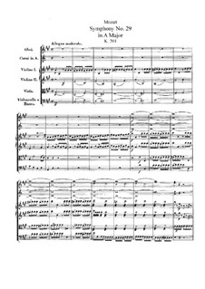 Symphony No.29 in A Major, K.201: Full score by Wolfgang Amadeus Mozart