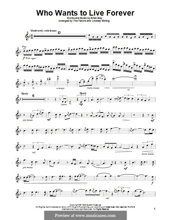Who Wants to Live Forever? (Queen): For violin by Brian May