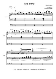 One instrument version: For organ by Franz Schubert