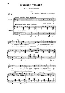 Two Songs, Op.3: No.2 Tuscan Serenade, for high voice by Gabriel Fauré