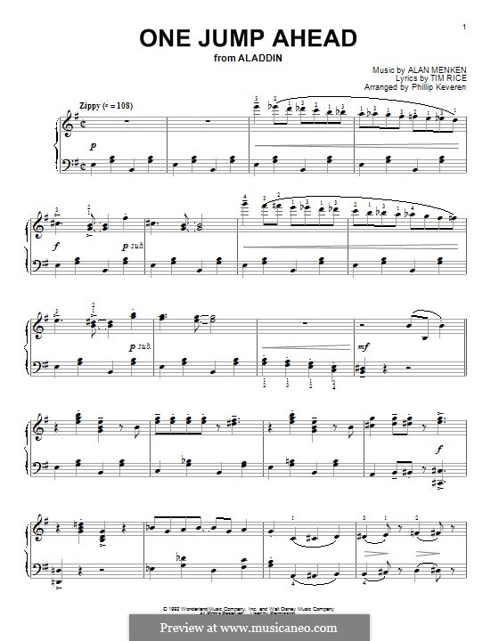 One Jump Ahead From Disney S Aladdin By A Menken On Musicaneo