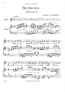 Thy Dear Eyes: For mezzo-soprano and piano by Homer Newton Bartlett