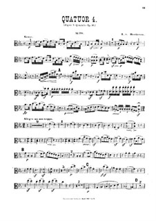 String Quartet No.4 in E Flat Major, Op.16b: Viola part by Ludwig van Beethoven