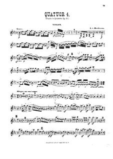 String Quartet No.4 in E Flat Major, Op.16b: Violin part by Ludwig van Beethoven