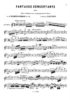 Concert Fantasia for Flute, Oboe and Piano, Op.36: Oboe part by Jules Demersseman