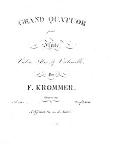 Grand Quartet for Flute and Strings in F Major, Op.89: Grand Quartet for Flute and Strings in F Major by Franz Krommer