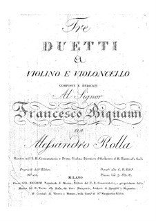 Three Duos for Violin and Cello, BI 242, 243, 244: Three Duos for Violin and Cello by Alessandro Rolla