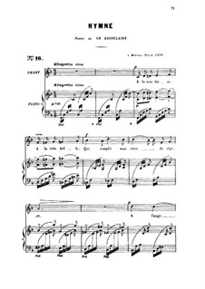 Three Songs, Op.7: No.2 Hymne (Hymn), for medium voice by Gabriel Fauré