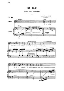 Three Songs, Op.8: No.3 Ici-bas, for medium voice by Gabriel Fauré