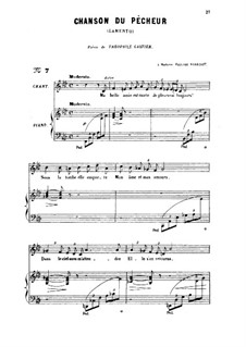 Two Songs, Op.4: No.1 La chanson du pêcheur, for medium voice by Gabriel Fauré