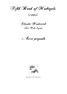 Book 5 (a cinque voci), SV 94–106: No.07 Ecco piegando. Arrangement for quintet instruments by Claudio Monteverdi