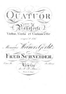 Piano Quartet in C Minor, Op.36: Piano Quartet in C Minor by Friedrich Schneider