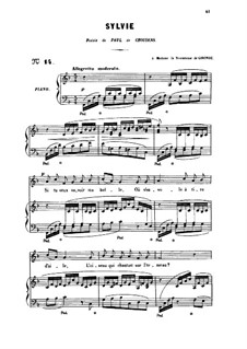 Three Songs, Op.6: No.3 Sylvie, for medium voice by Gabriel Fauré