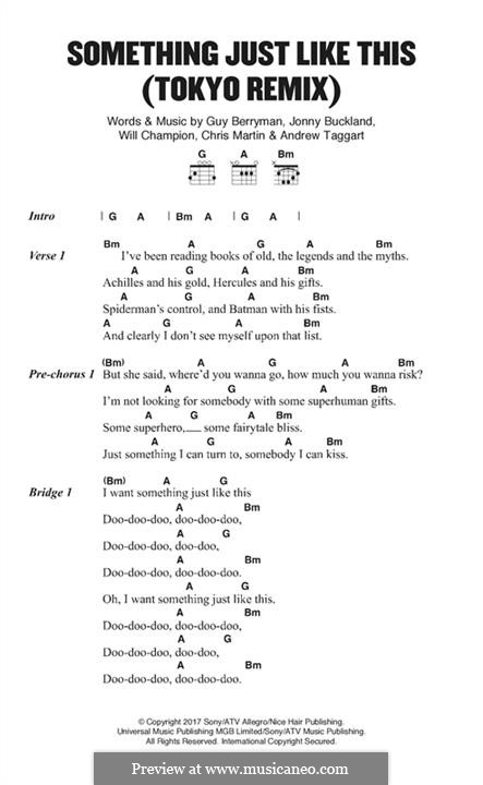 Something Just Like This (Tokyo Remix) Sheet Music, Coldplay