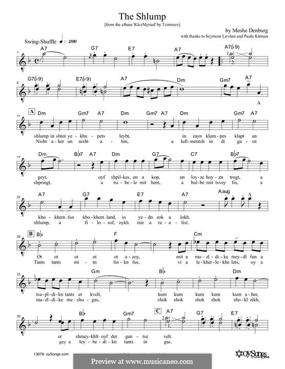 Shlumpy Music The Shlump by M. Denburg - sheet music on MusicaNeo