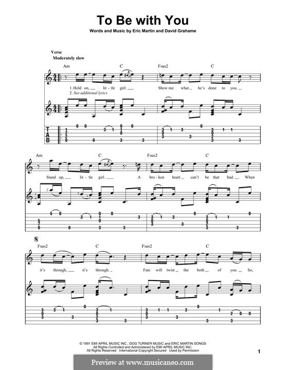 To Be With You Mr Big By D Grahame E Martin On Musicaneo