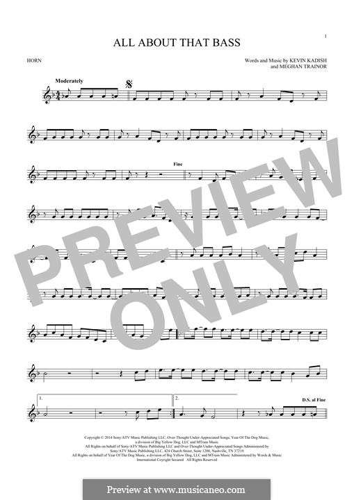 Instrumental version: For horn by Kevin Kadish, Meghan Trainor