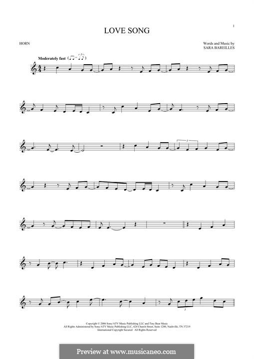 Love Song: For horn by Sara Bareilles