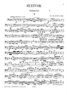 Sextet for Piano and Strings No.3, Op.43: Cello part by René de Boisdeffre
