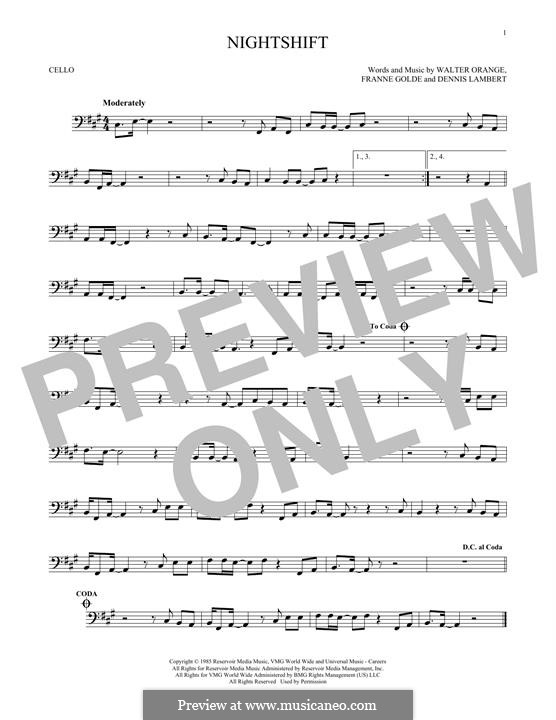 Nightshift (The Commodores): For cello by Dennis Lambert, Francine Golde, Walter Orange