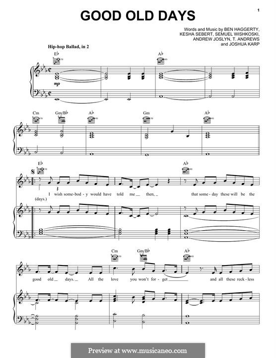 Good Old Days Macklemore By K Sebert B Haggerty S Wishkoski A Joslyn J Karp T Andrews On Musicaneo