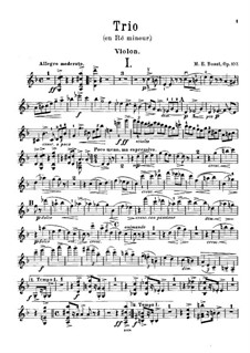 Piano Trio in D Minor, Op.107: Violin part by Marco Enrico Bossi